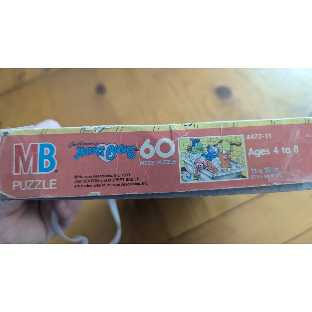 Vintage 1989 Muppet Babies 60 Piece Puzzle Milton‎ Bradley 4477-11 Bath Time